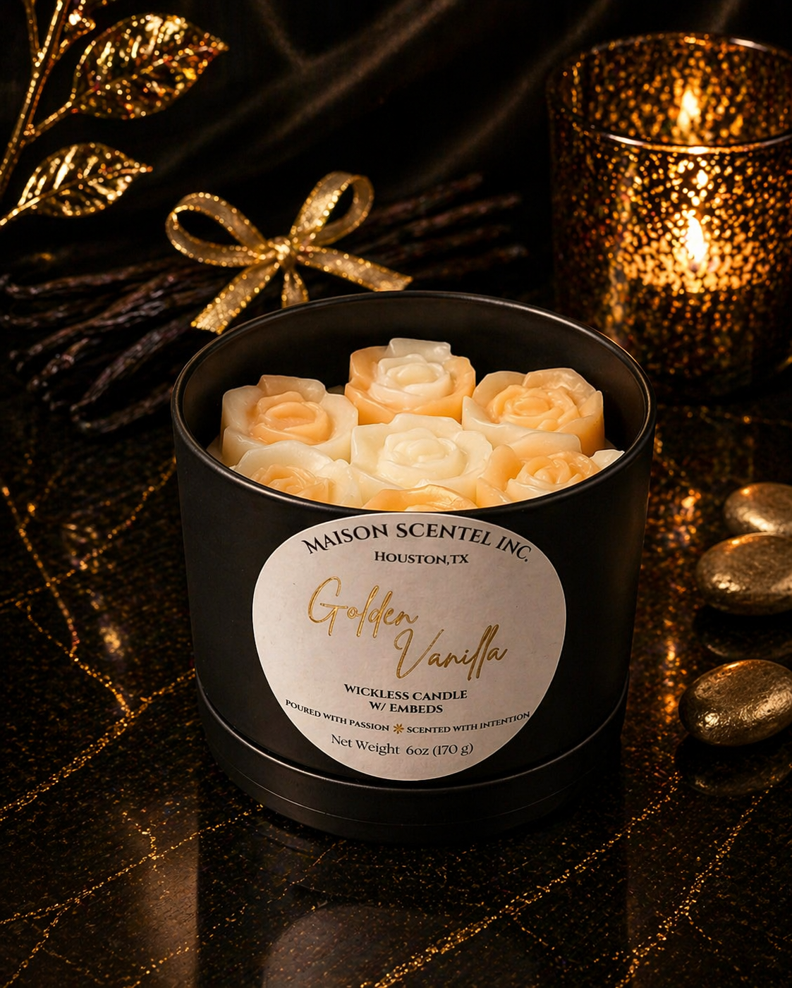 Golden Vanilla | Warm Calm | Wickless Candle